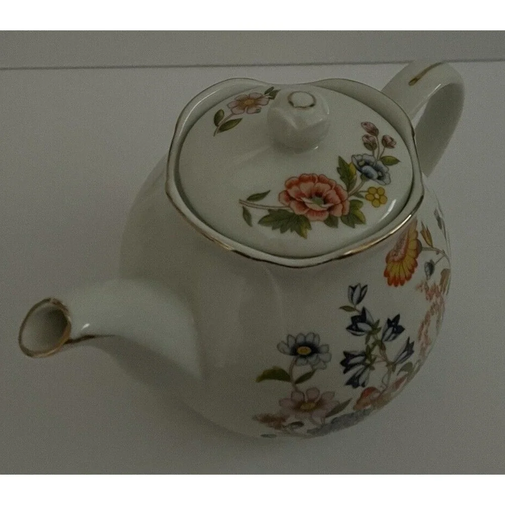 Robinson Design‎ Group China Spring Floral Flowers Orange Green Teapot Kitchen